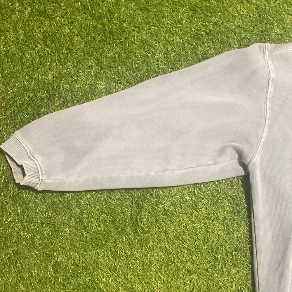 Comfort Colors light blue sweatshirt with “AKG” initials embroidered